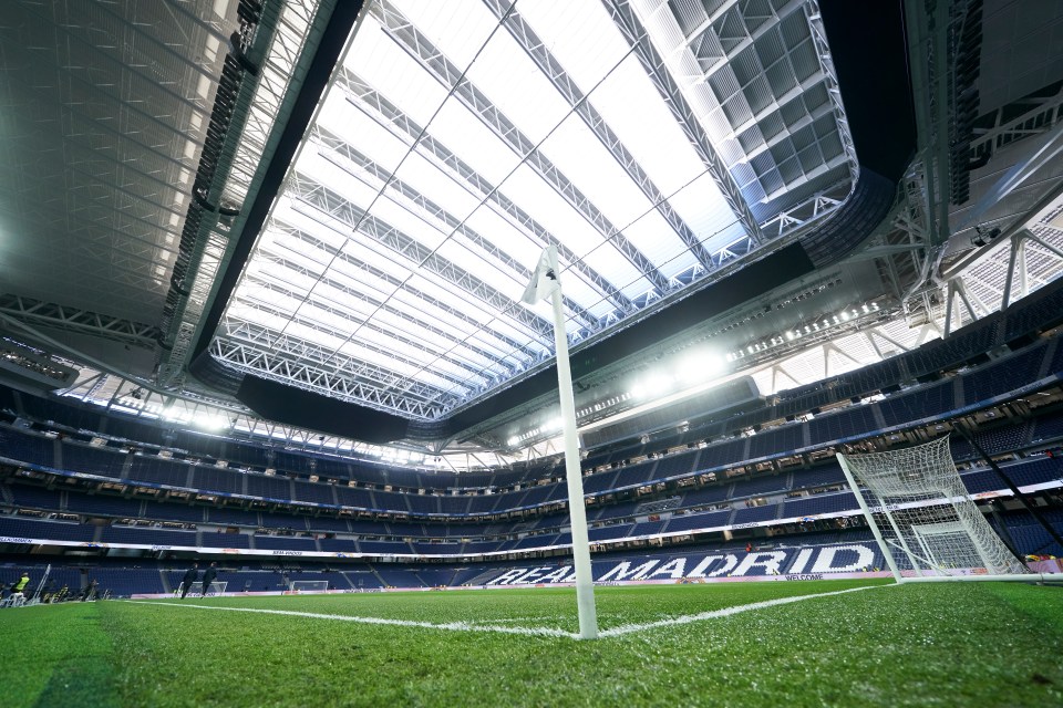 a soccer field with the word madrid on it