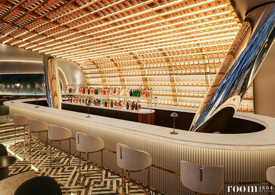 an artist 's impression of a bar by room 1884 design