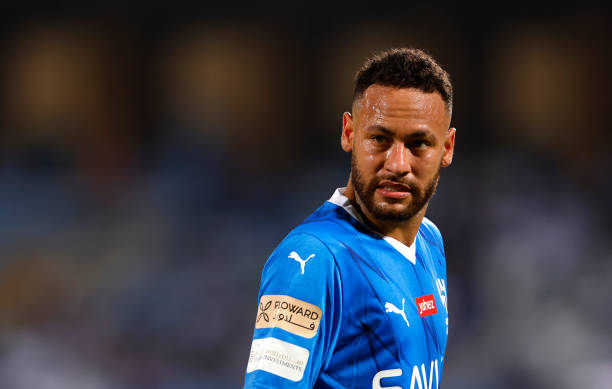 Neymar Al-Hilal best soccer players in Saudi RIYADH, SAUDI ARABIA - SEPTEMBER 29: Neymar of Al Hilal looks on during the Saudi Pro League match between Al Hilal and Al Shabab at Prince Faisal Bin Fahad on September 29, 2023 in Riyadh, Saudi Arabia.Pro League