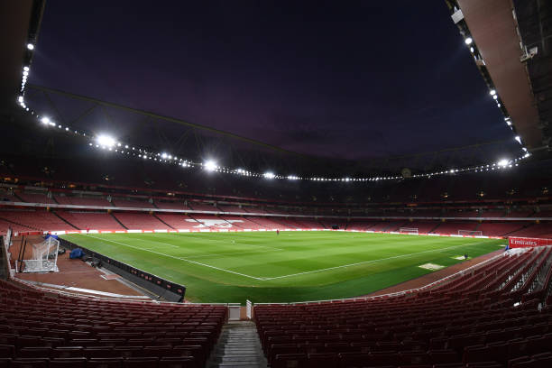 Emirates Stadium biggest stadiums in the Premier League LONDON, ENGLAND - JANUARY 20: A general view of Emirates Stadium the Premier League match between Arsenal FC and Crystal Palace on January 20, 2024 in London, England.