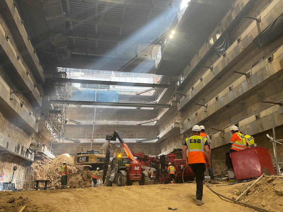 Excavation of the hipogeum at the Santiago Bernabéu Stadium in Madrid, Spain, has reached the sixth level.