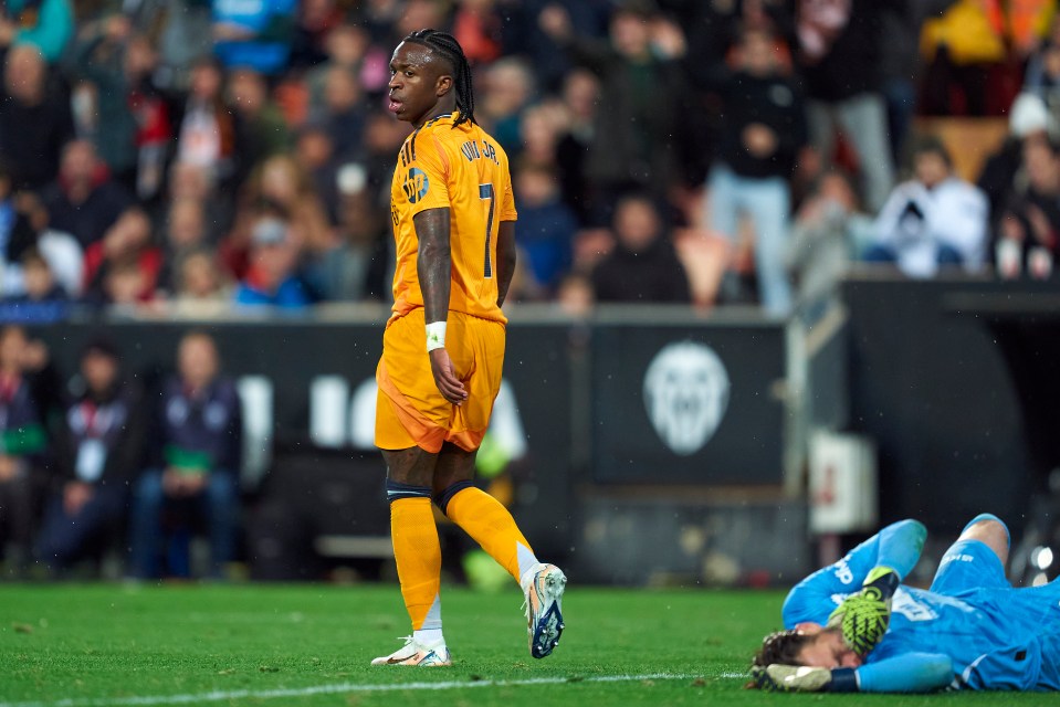 Vinicius Junior of Real Madrid CF during a La Liga match.