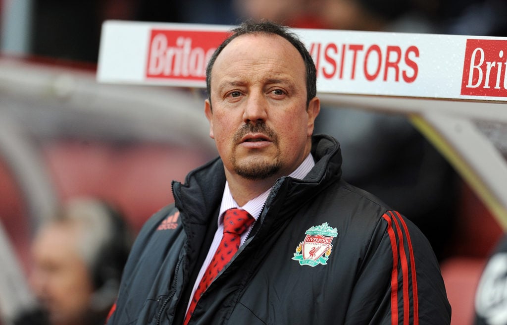 (THE SUN OUT) Rafa Benitez manager of Liverpool during the Barclays Premier League match between Stoke City and Liverpool at Britannia Stadium on J...