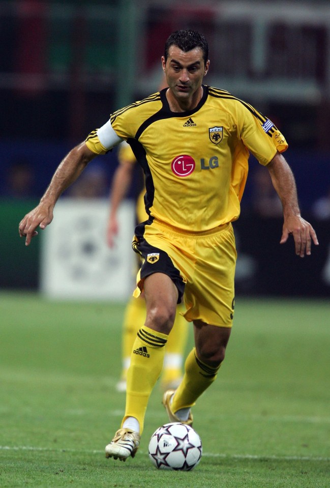 Andrija Delibasic of AEK Athens playing soccer.