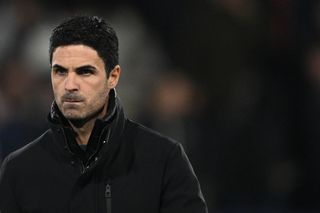 Arsenal manager Mikel Arteta reacts during the English Premier League football match between Luton Town and Arsenal at Kenilworth Road in Luton, north of London on December 5, 2023.