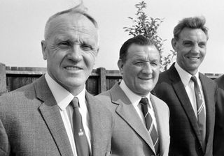 Legendary Liverpool manager Bill Shankly is pictured alongside Bob Paisley and Joe Fagan, his two successors as manager, in 1971