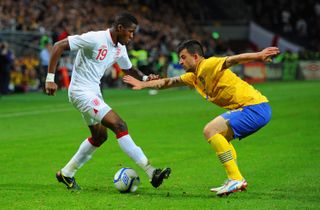 Wilfried Zaha in action for England against Sweden in November 2012.