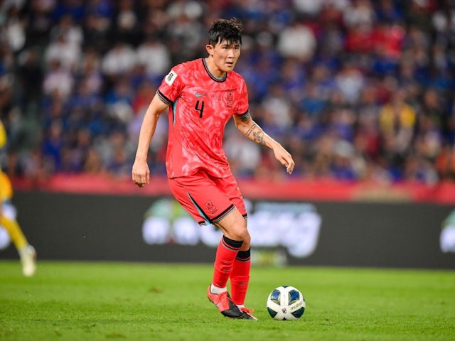 Kim Min-jae of South Korea during his nation's match against Thailand, on March 26, 2024