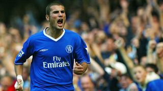 Adrian Mutu playing for Chelsea after leaving Parma who wanted Cristiano Ronaldo to replace him