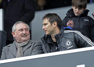 Frank Lampard with his father, Frank Lampard Sr, ahead of a Chelsea FA Cup game against QPR in January 2012.