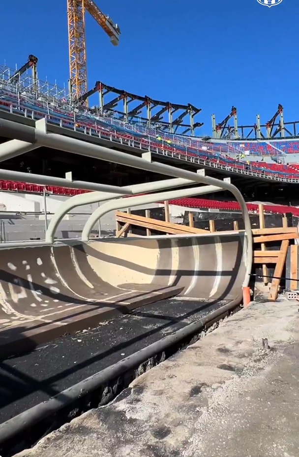 Camp Nou stadium under construction.