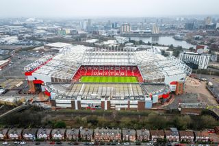 An aerial view of Old Trafford