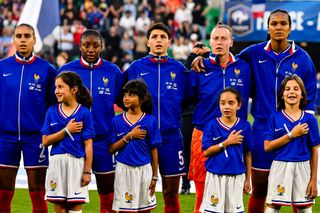 The France team during the national anthem