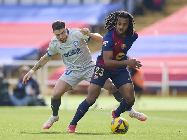 Barcelona's Jules Kounde in action against Alaves on February 2, 2025