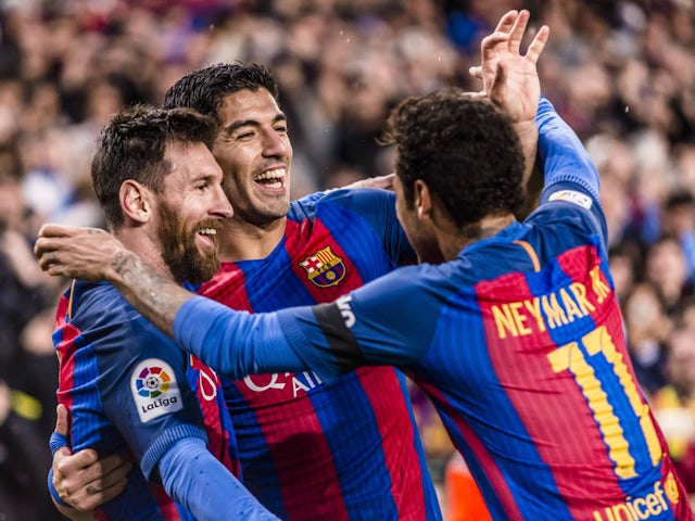 Barcelona's Lionel Messi, Neymar and Luis Suarez in 2017