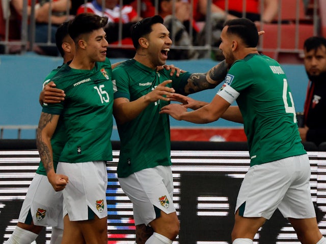 Bolivia players celebrate their goal on September 10, 2024