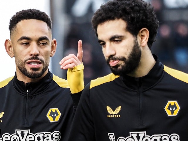 Wolverhampton Wanderers' Matheus Cunha and Rayan Ait-Nouri pictured on February 10, 2024