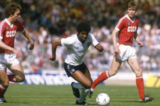 John Barnes in action for England against the Soviet Union in June 1984.