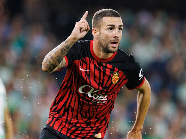 Mallorca's Dani Rodriguez celebrates after scoring goal on September 23, 2024