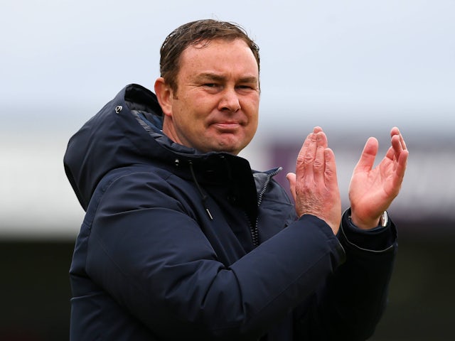 Morecambe manager Derek Adams pictured in June 2024