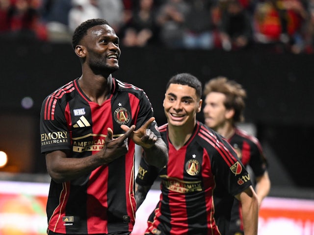 Emmanuel Latte Lath of Atlanta celebrates a goal on February 22, 2025