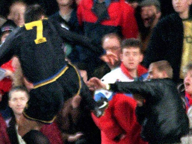 Eric Cantona's infamous kung-fu kick on January 25, 1995