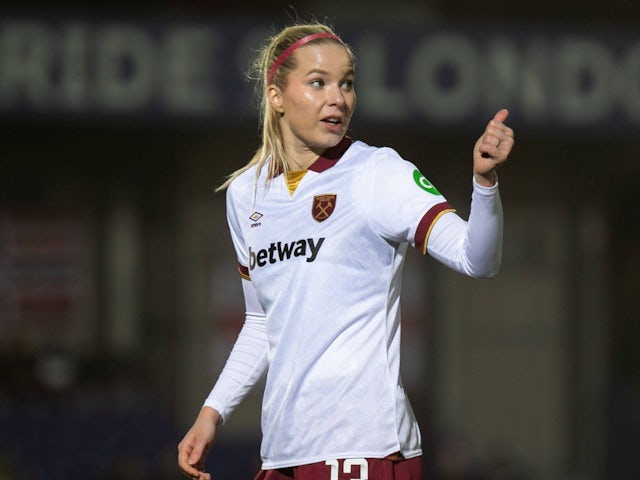 West Ham United Women's Eva Nystrom in action on February 5, 2025