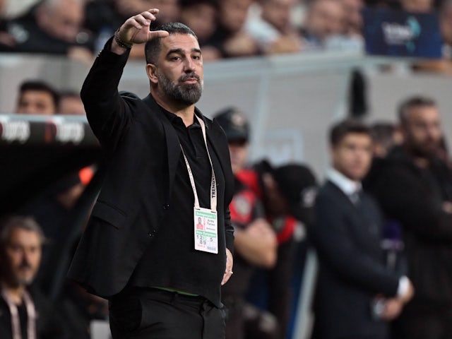 Eyupspor coach Arda Turan during the Turkish Super Lig match between Besiktas AS and Eyupspor on Sept. 22, 2024 in Istanbul, Turkey.