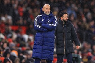 Nottingham Forest boss Nuno Espirito Santo scowls on the touchline