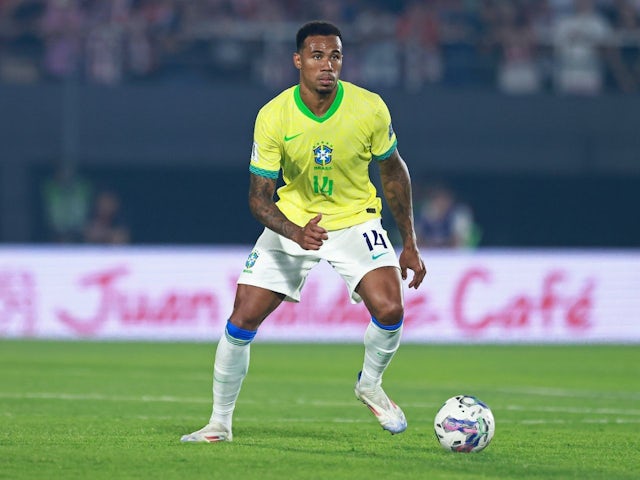 Gabriel Magalhaes of Brazil during his side's match against Paraguay, on September 10, 2024