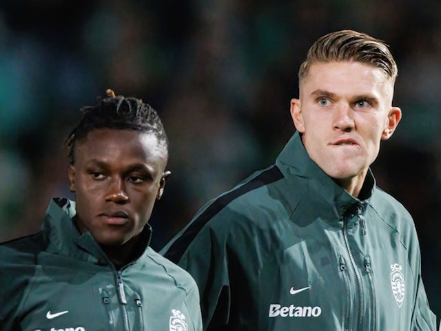 Sporting Lisbon's Geovany Quenda and Viktor Gyokeres on September 22, 2024