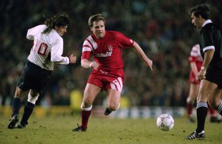 Jan Molby in action for Liverpool against Genoa in March 1992.