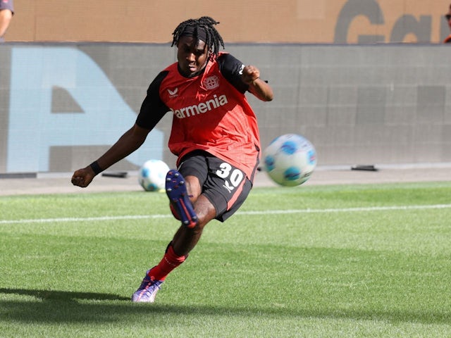 Jeremie Frimpong of Bayer Leverkusen against Real Betis, on August 10, 2024 [on August 15, 2024]