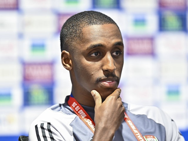 Khalifa Al Hammadi of the United Arab Emirates National Team attends a press conference on September 4, 2024