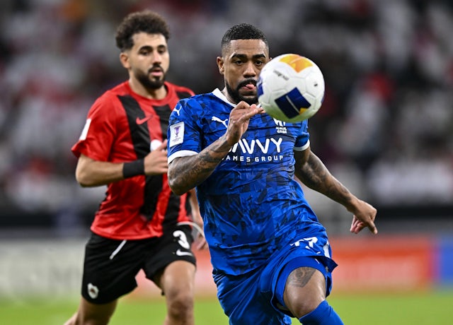 Malcom Oliveira of Al-Hilal SFC in action during the AFC Champions League elite west football match between Qatar s Al Rayyanon October 2, 2024