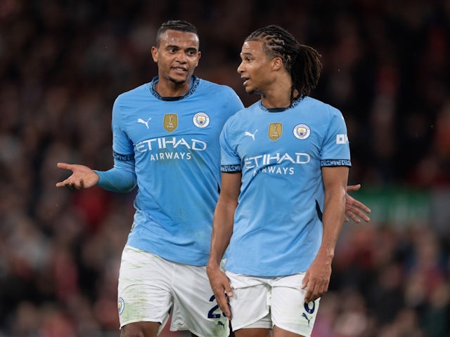 Manchester City's Manuel Akanji and Nathan Ake on December 4, 2024