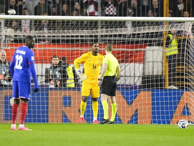 Mike Maignan of France during his side's UEFA Nations League match against Croatia, on March 20, 2025