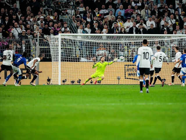 Moise Kean scores for Italy to make it 3-2 on March 23, 2025