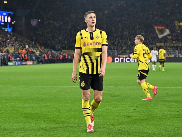 Nico Schlotterbeck of Borussia Dortmund looks on during his side's game against Lille in the Champions League, on March 4, 2025