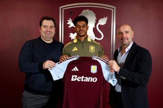 Marcus Rashford is presented as an Aston Villa player in February 2025 after his loan move from Manchester United.