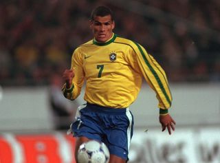 Rivaldo in action for Brazil in March 1998.