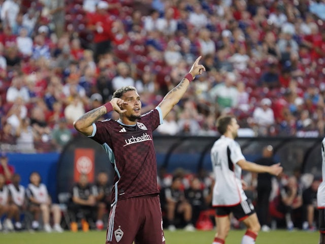 Colorado Rapids forward Rafael Navarro celebrates scoring on August 31, 2024