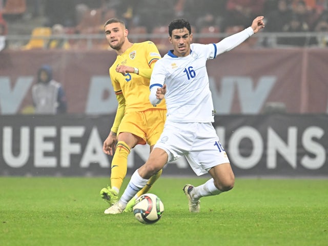 Daniel Birligea and Stelios Andreou in action for Romania and Cyprus on November 18, 2024