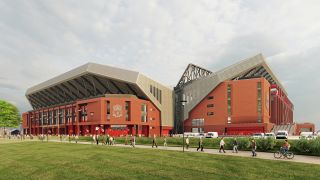 Concept image of the redeveloped Anfield Road End prior to work being completed in 2024