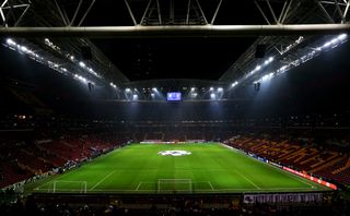 General view inside Galatasaray's stadium ahead of a game against Manchester United in November 2023.