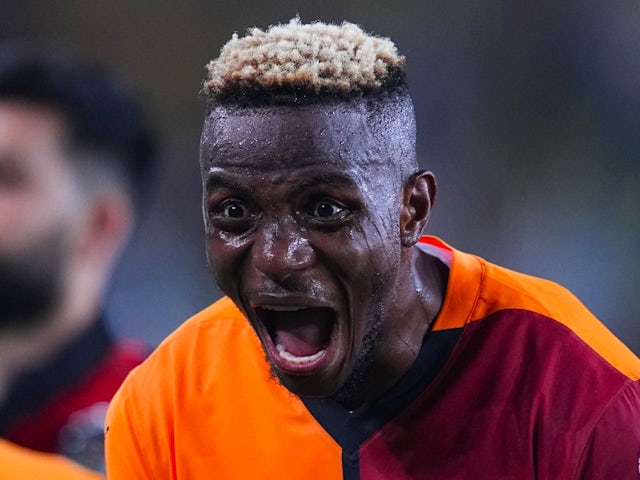 Galatasaray's Victor Osimhen celebrates on September 21, 2024