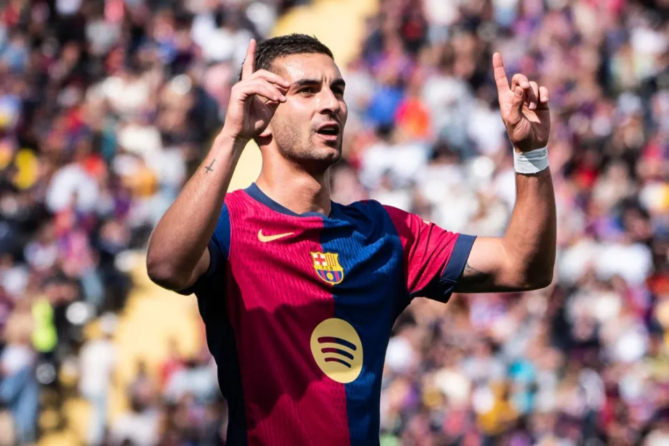 Mandatory Credit: Photo by Matthieu Mirville/DPPI/REX/Shutterstock (15261270q) Ferran TORRES of Barcelona celebrates his goal during the Spanish championship La Liga football match between FC Barcelona and RC Celta on 19 April 2025 at Estadi Olimpic Lluis Companys in Barcelona, Spain - Photo Matthieu Mirville (Joma Garcia) / DPPI FOOTBALL - SPANISH CHAMP - BARCELONA v CELTA, , Barcelona, Espagne - 19 Apr 2025