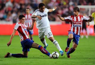 Sporting Gijon in action against Real Madrid at El Molinon in October 2009.