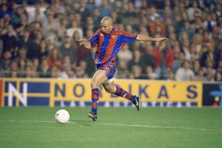 Ronaldo in action for Barcelona in the 1996/97 season.