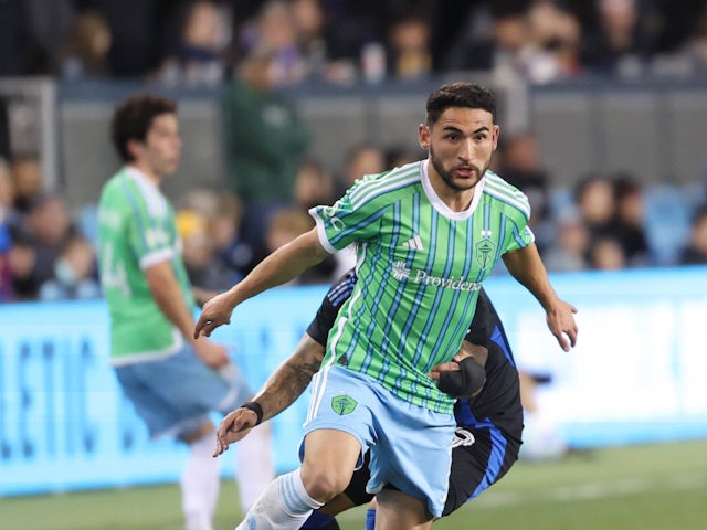Cristian Roldan in action for Seattle Sounders on March 29, 2025